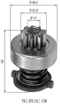 MAGNETI MARELLI Ведущая шестерня, стартер 940113020122